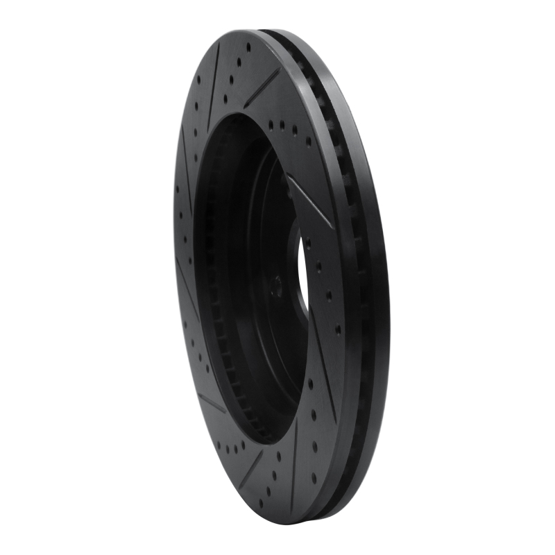 Jeep J8 Brake Rotor (1) - Front Right - DFC - Drilled & Slotted - Black - `08-`12