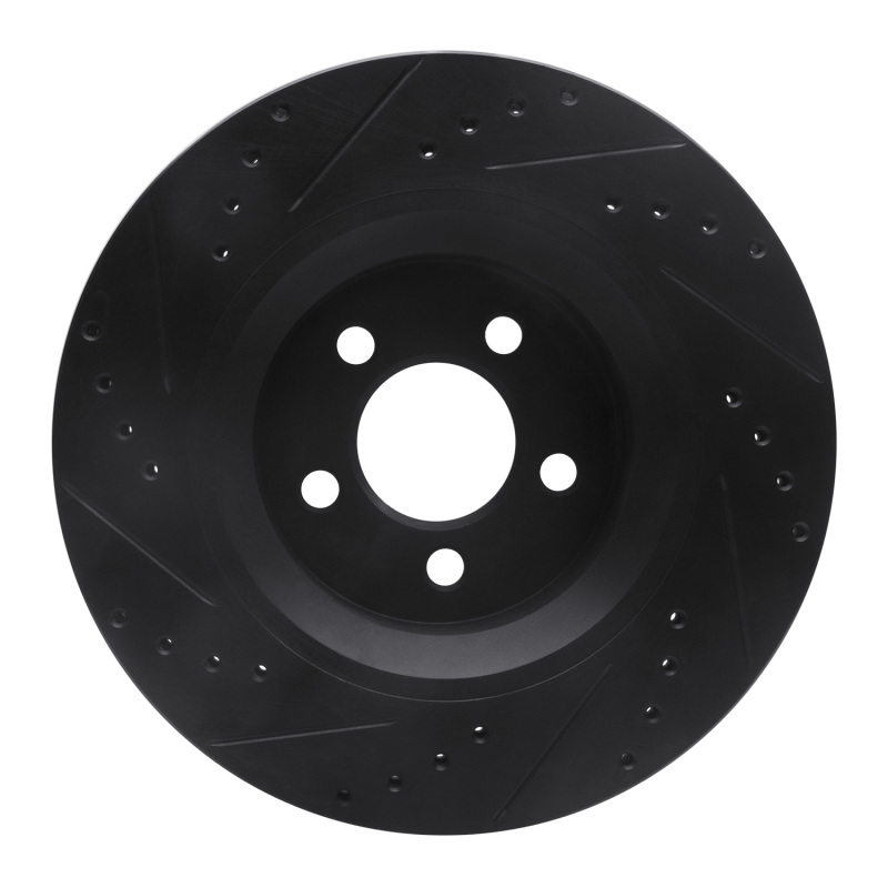 Jeep Liberty Brake Rotor (1) - Front Right - DFC - Drilled & Slotted - Black - `11-`12