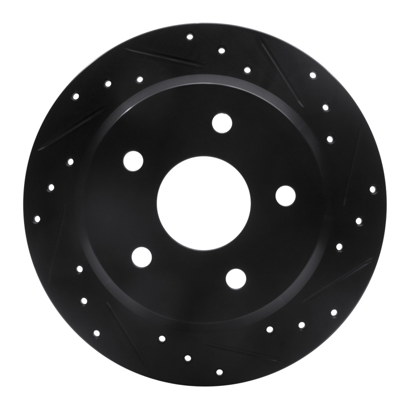 Jeep Grand Cherokee Brake Rotor (1) - Rear Right - DFC - Drilled & Slotted - Black - `99-`04