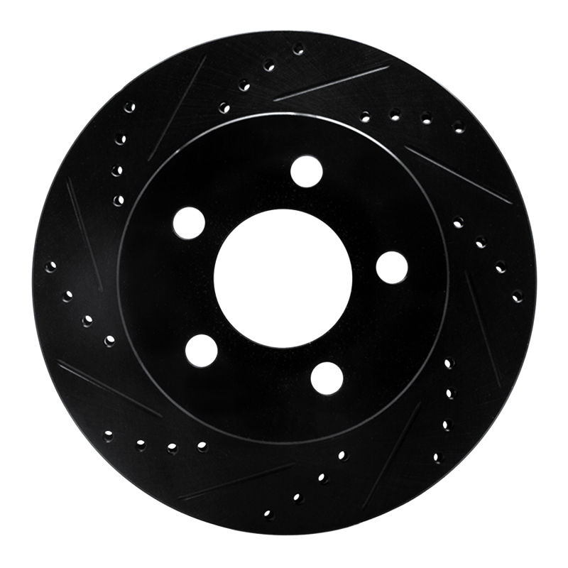 Jeep Cherokee Brake Rotor (1) - Front Left - DFC - Drilled & Slotted - Black - `99-`06