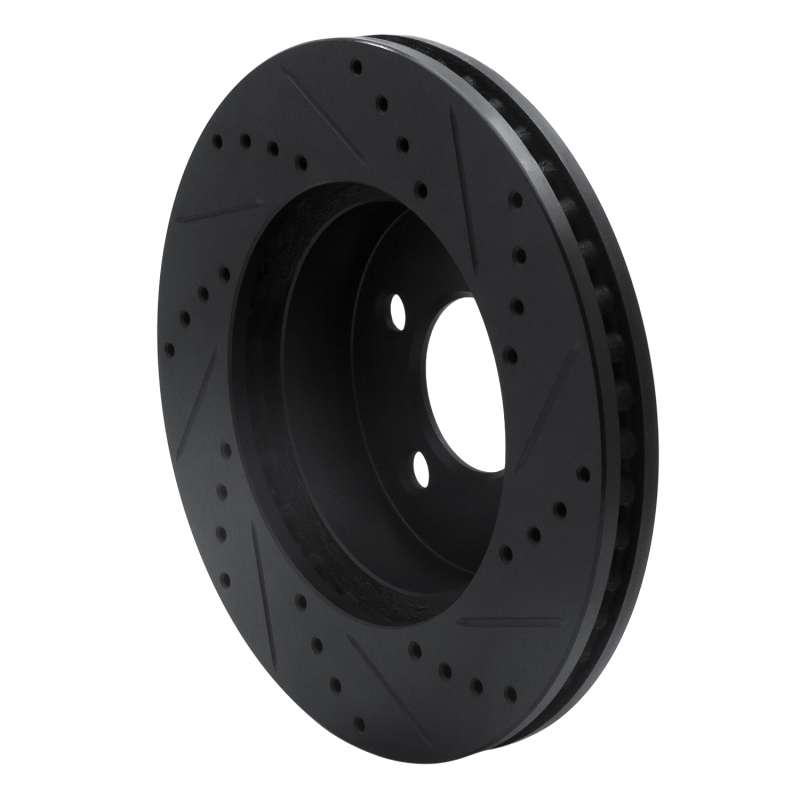 Jeep Liberty Brake Rotor (1) - Front Left - DFC - Drilled & Slotted - Black - `02-`07