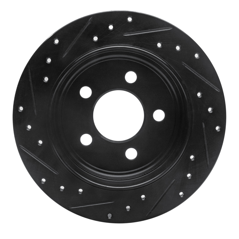 Jeep Liberty Brake Rotor (1) - Rear Right - DFC - Drilled & Slotted - Black - `03-`07