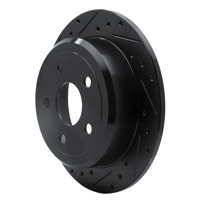 Jeep Wrangler Brake Rotor (1) - Rear Left - DFC - Drilled & Slotted - Black - `07-`18