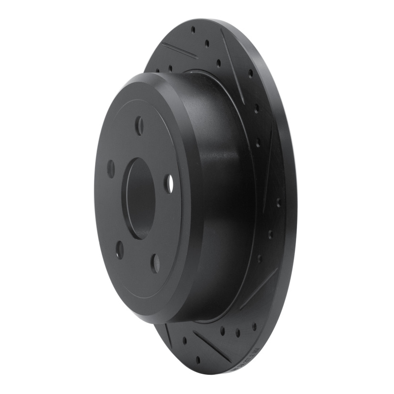 Jeep Wrangler Brake Rotor (1) - Rear Right - DFC - Drilled & Slotted - Black - `07-`18