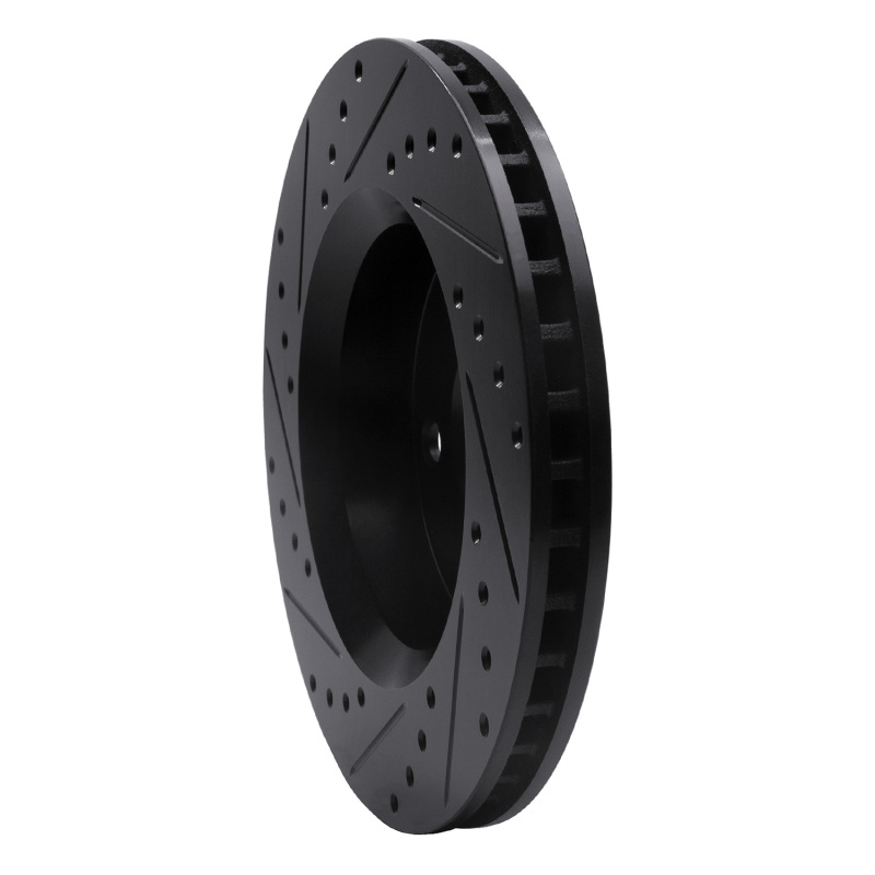 Jeep Wrangler Brake Rotor (1) - Front Right - DFC - Drilled & Slotted - Black - `07-`18