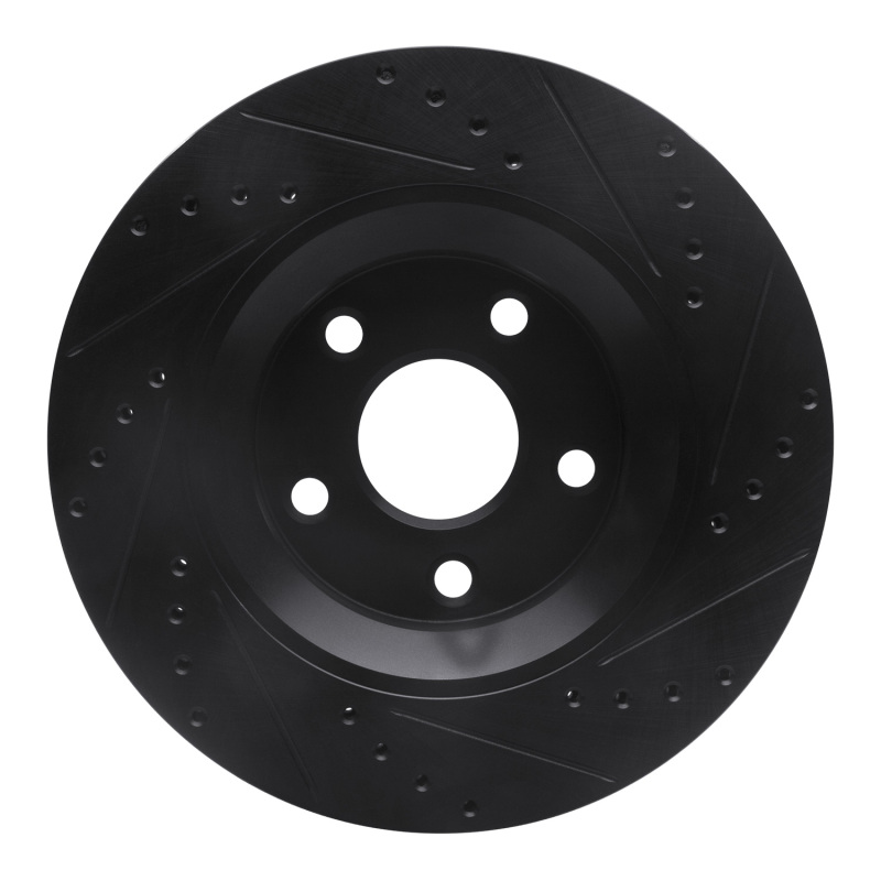 Jeep Wrangler Brake Rotor (1) - Front Left - DFC - Drilled & Slotted - Black - `12-`18