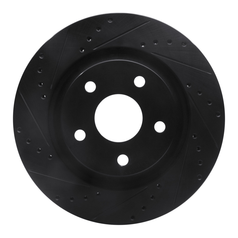 Jeep Wrangler Brake Rotor (1) - Front Left - DFC - Drilled & Slotted - Black - `12-`18