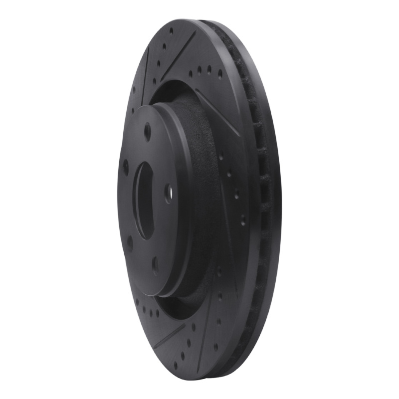 Jeep Wrangler Brake Rotor (1) - Front Left - DFC - Drilled & Slotted - Black - `12-`18