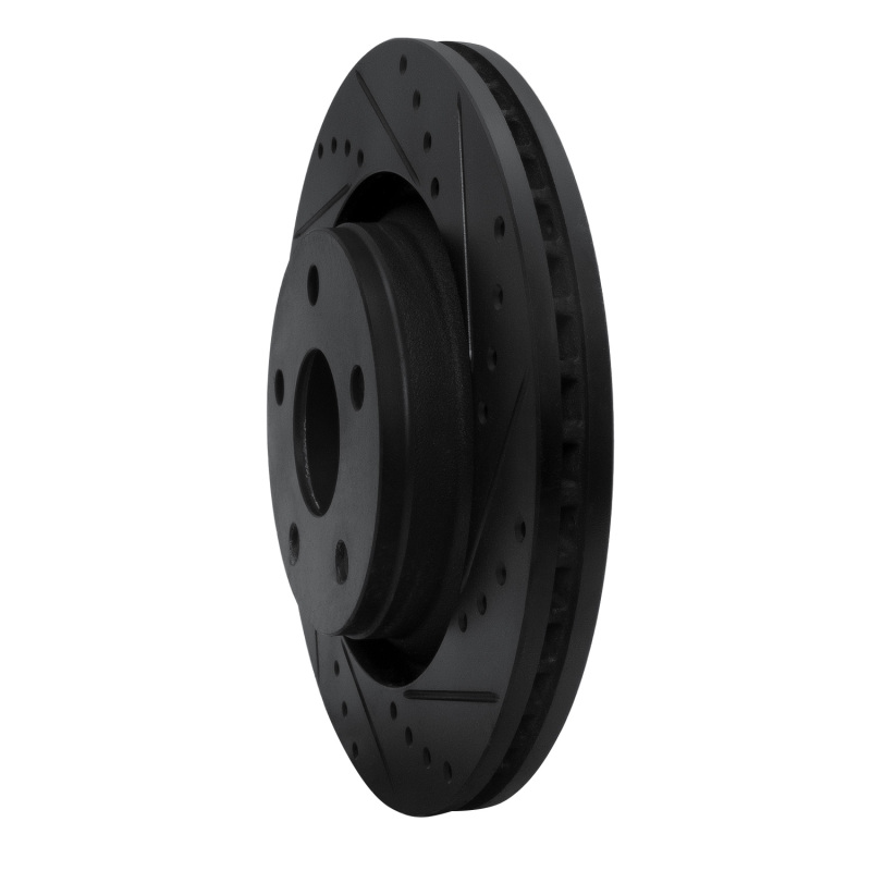 Jeep Wrangler Brake Rotor (1) - Front Right - DFC - Drilled & Slotted - Black - `12-`18