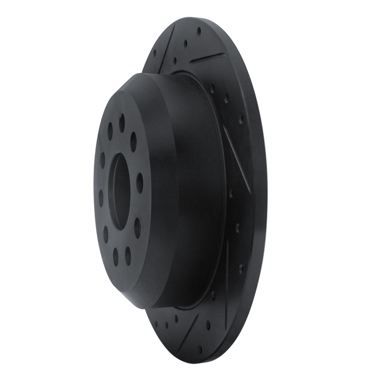 Jeep Wrangler Brake Rotor (1) - Rear Left - DFC - Drilled & Slotted - Black - `18-`25