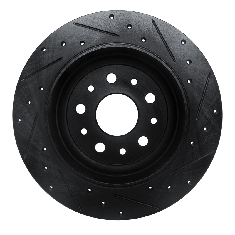 Jeep Wrangler Brake Rotor (1) - Rear Left - DFC - Drilled & Slotted - Black - `18-`25