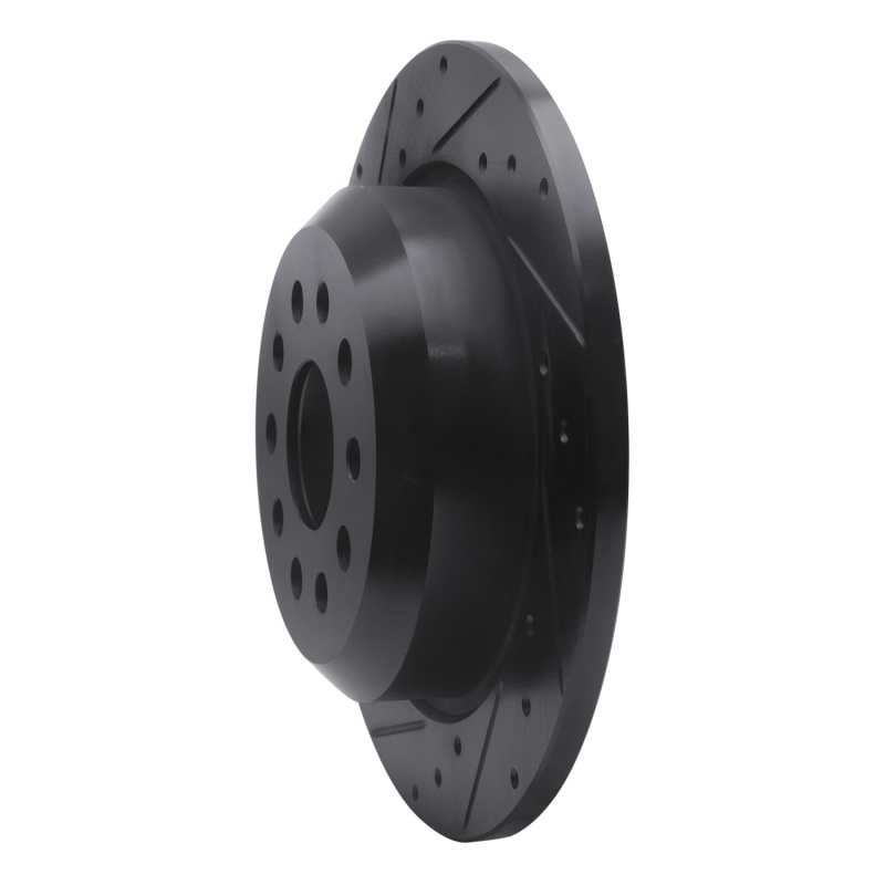 Jeep Wrangler Brake Rotor (1) - Rear Left - DFC - Drilled & Slotted - Black - `18-`25