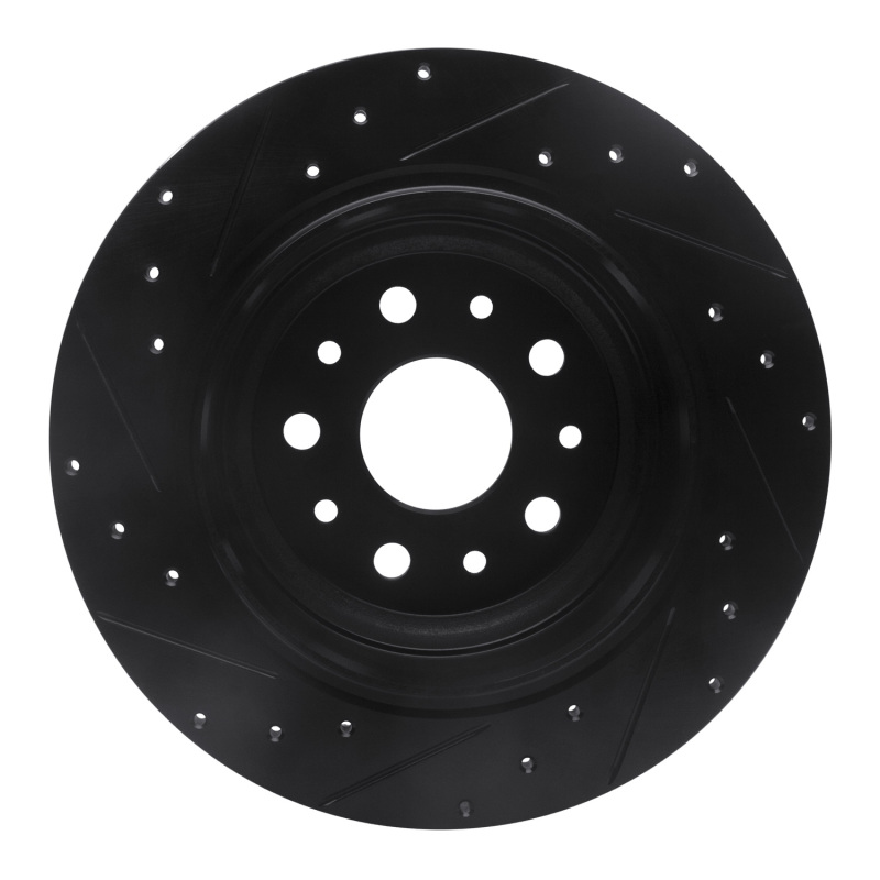Jeep Wrangler Brake Rotor (1) - Rear Right - DFC - Drilled & Slotted - Black - `18-`25