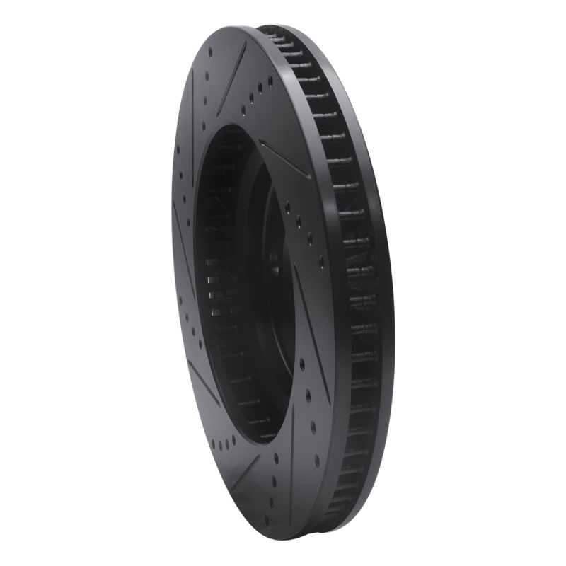 Buick LeSabre Brake Rotor (1) - Front Right - DFC - Drilled & Slotted - Black - `97-`05