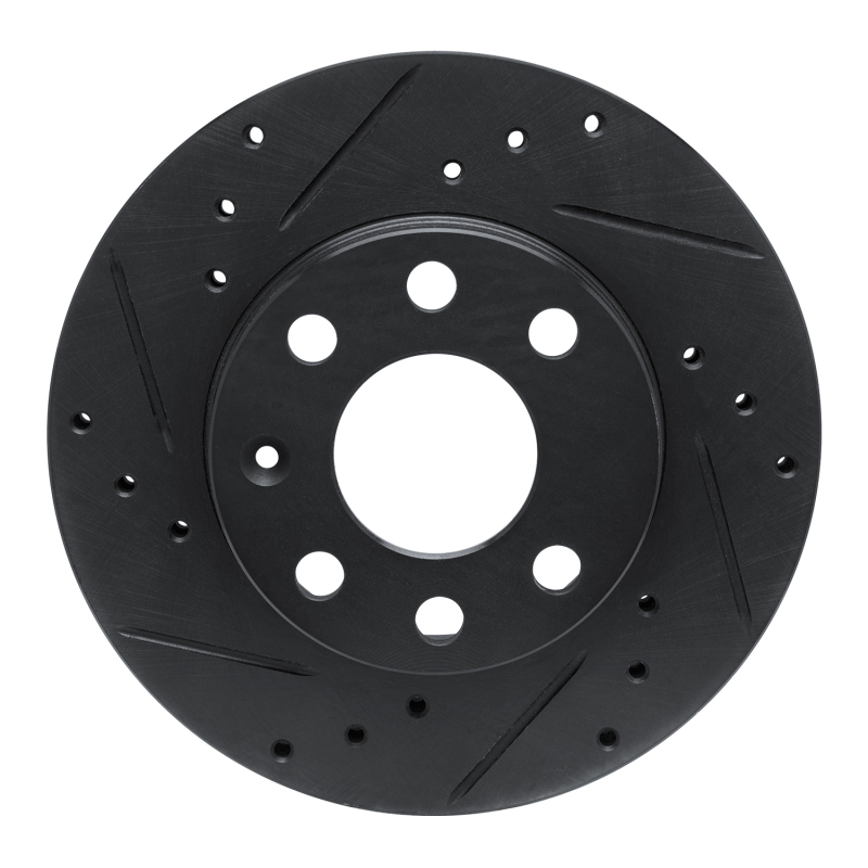 Chevrolet Beat Brake Rotor (1) - Front Left - DFC - Drilled and Slotted - Black - `88-`20