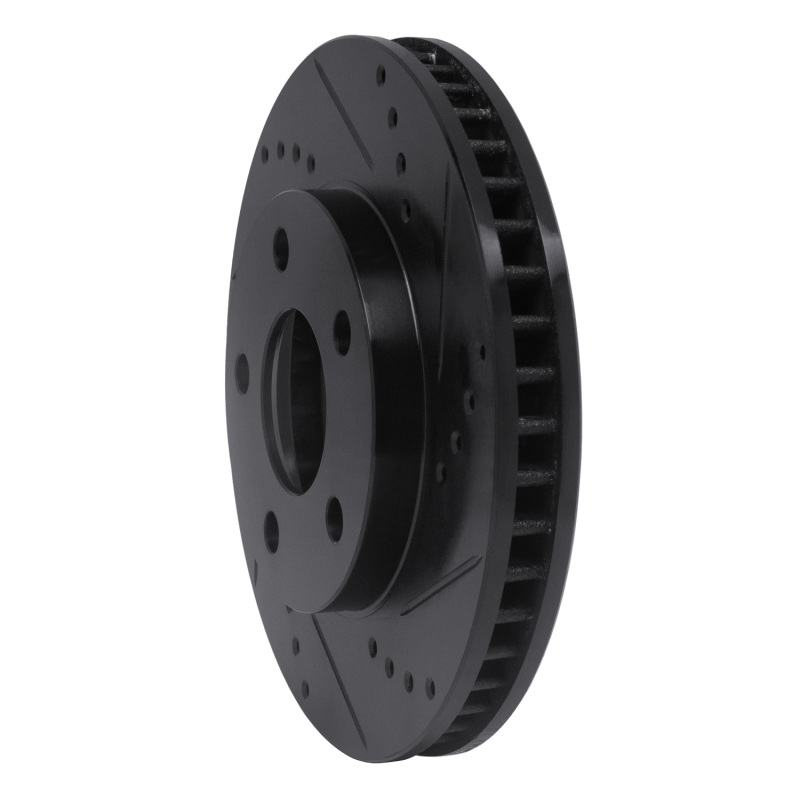 Buick LeSabre Brake Rotor (1) - Front Right - DFC - Drilled & Slotted - Black - `97-`05