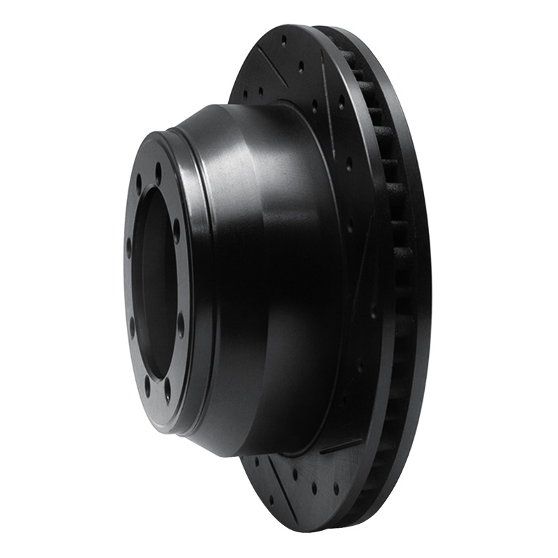 Ford F-350 Super Duty Brake Rotor (1) - Rear Right - DFC - Drilled & Slotted - Black - `99-`04