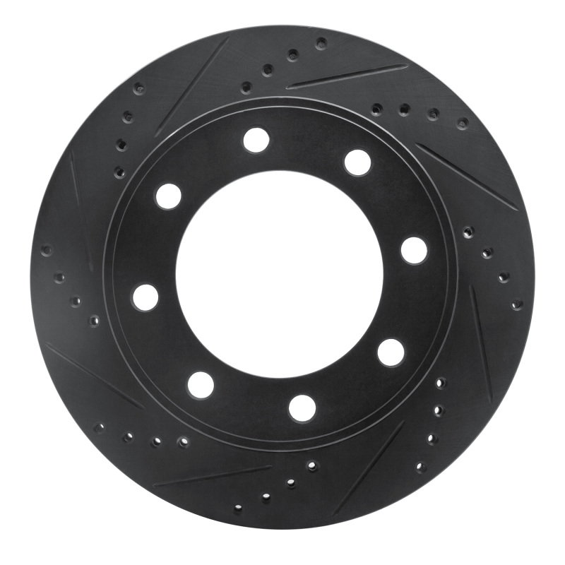 Ford F-250 Super Duty Brake Rotor (1) - Front Left - DFC - Drilled & Slotted - Black - `99-`05