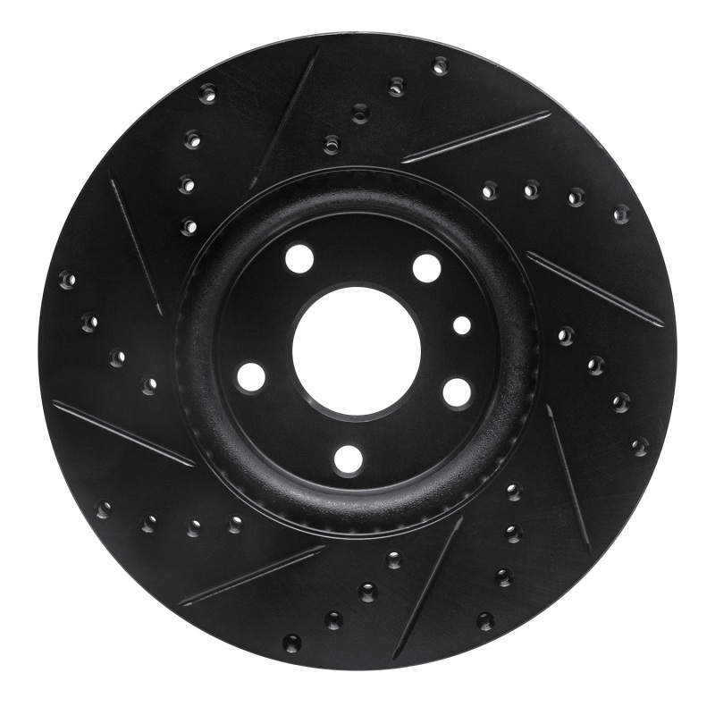 Ford Special Service Police Sedan Brake Rotor (1) - Front Right - DFC - Drilled & Slotted - Black - `13-`20