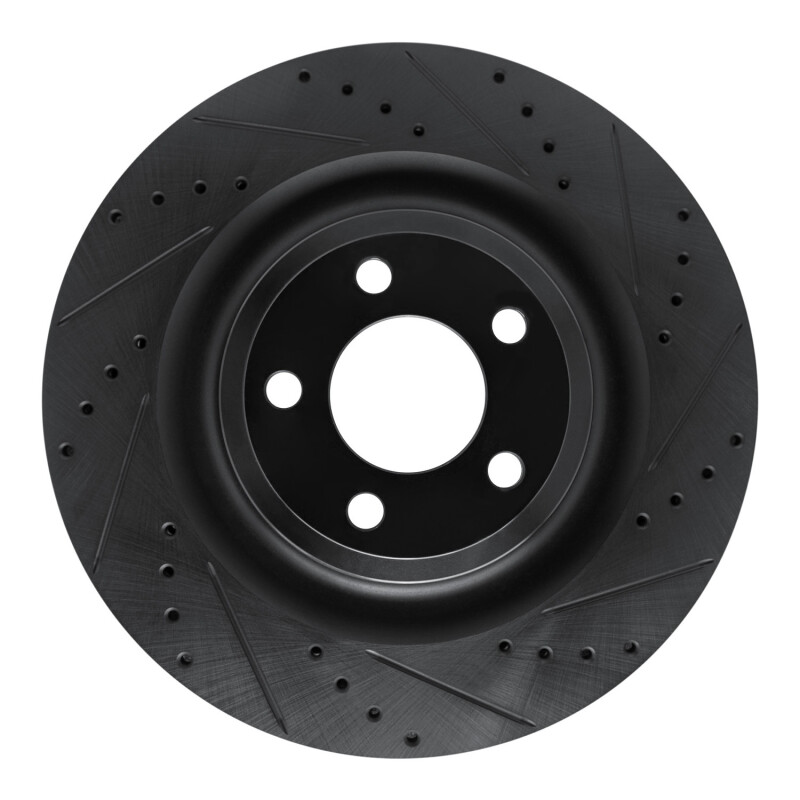 Ford Police Interceptor Utility Brake Rotor (1) - Rear Right - DFC - Drilled & Slotted - Black - `20-`25