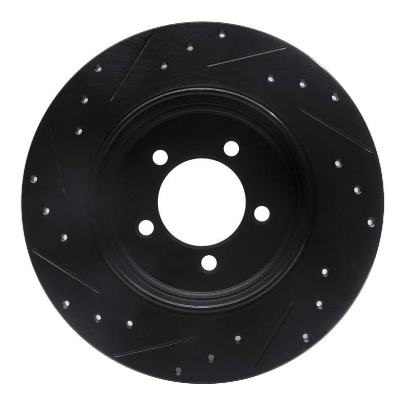 Lincoln Aviator Brake Rotor (1) - Rear Right - DFC - Drilled & Slotted - Black - `03-`05