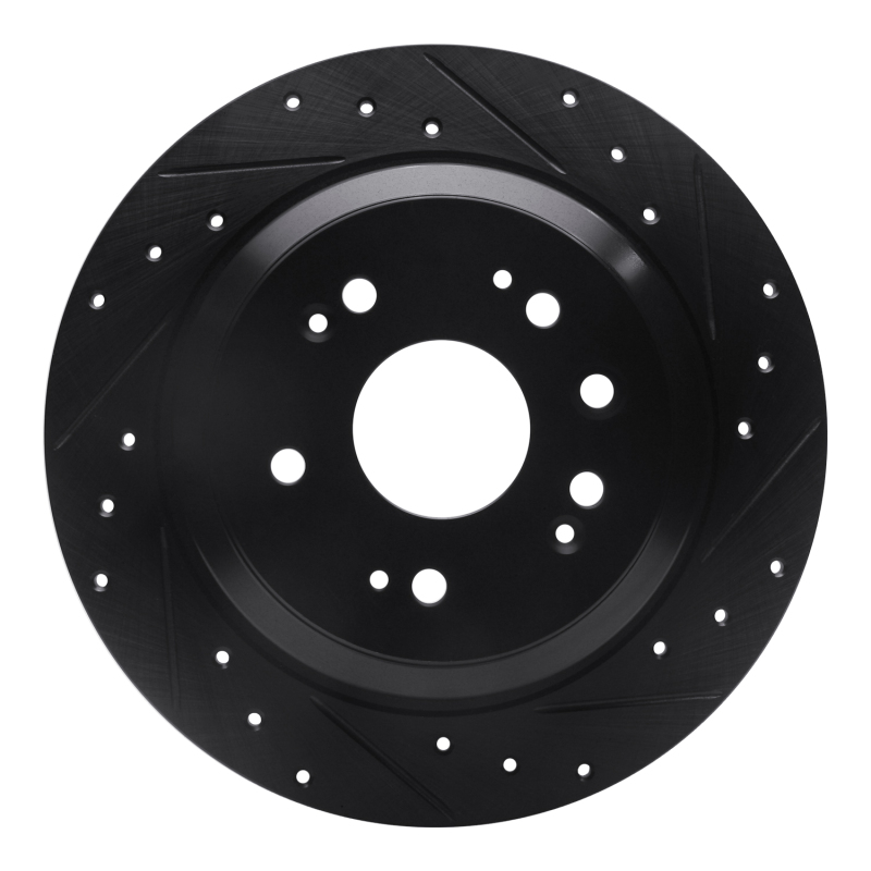 Honda Accord Crosstour Brake Rotor (1) - Rear Right - DFC - Drilled & Slotted - Black - `10-`15