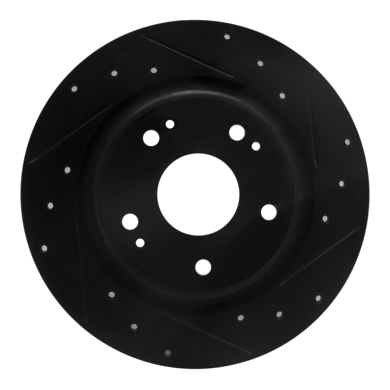 Honda Civic Sedan Brake Rotor (1) - Rear Right - DFC - Drilled & Slotted - Black - `17-`20