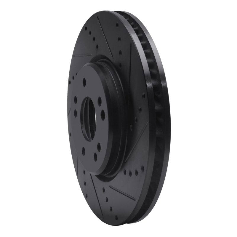 Mercedes-Benz SL500 Brake Rotor (1) - Left Front - DFC - Drilled & Slotted - Black - `94-`02