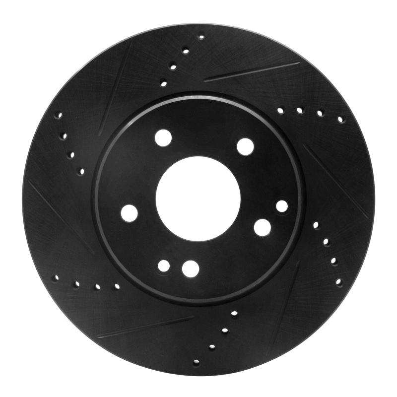 Mercedes-Benz C230 Brake Rotor (1) - Front Left - DFC - Drilled & Slotted - Black - `96-`15