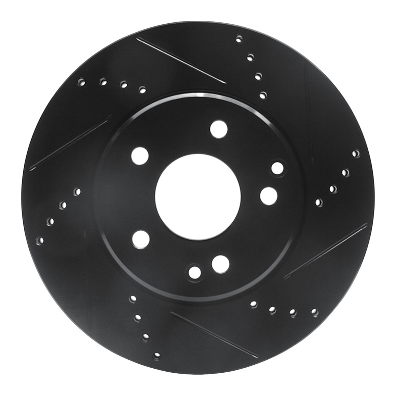 Mercedes-Benz SLK200 Brake Rotor (1) - Front Right - DFC - Drilled & Slotted - Black - `96-`15