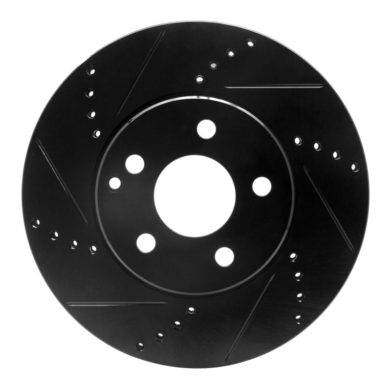 Mercedes-Benz E200 Brake Rotor (1) - Front Left - DFC - Drilled & Slotted - Black - `03-`09