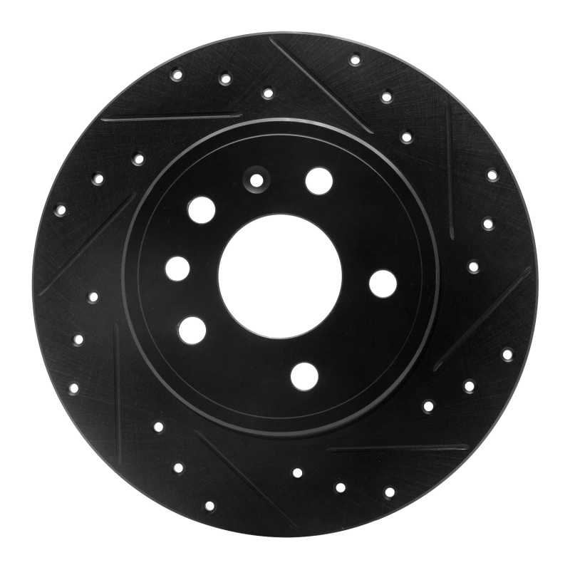 Chevrolet Astra Brake Rotor (1) - Rear Right - DFC - Drilled & Slotted - Black - `97-`08