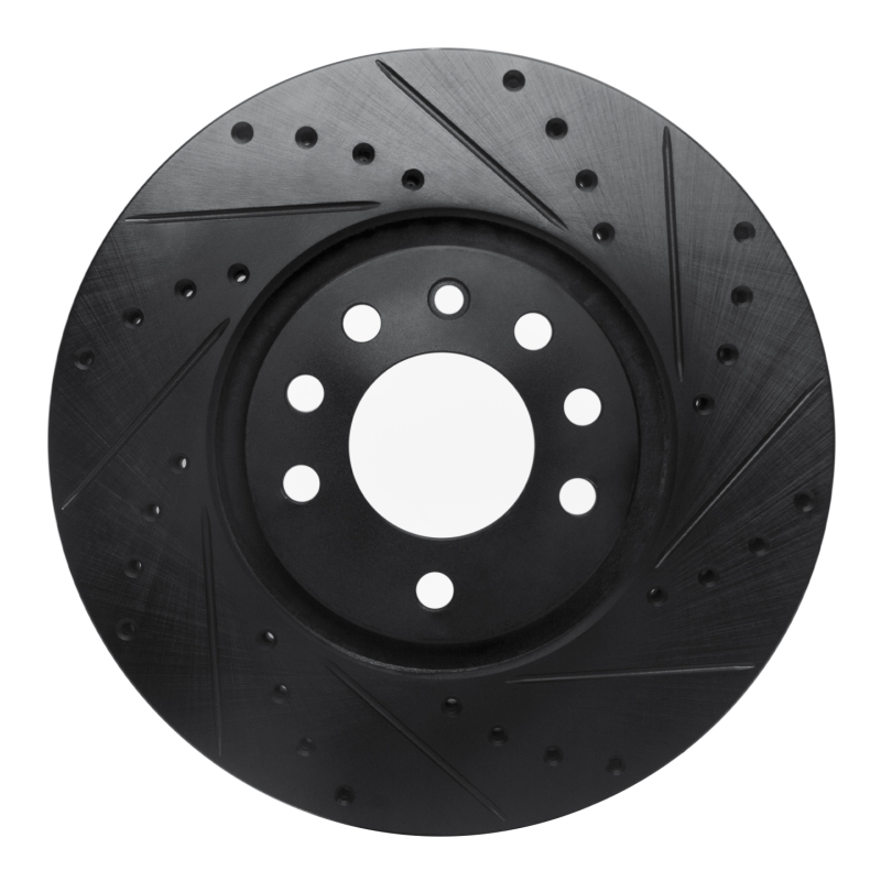 Chevrolet Astra Brake Rotor (1) - Front Right - DFC - Drilled & Slotted - Black - `99-`10