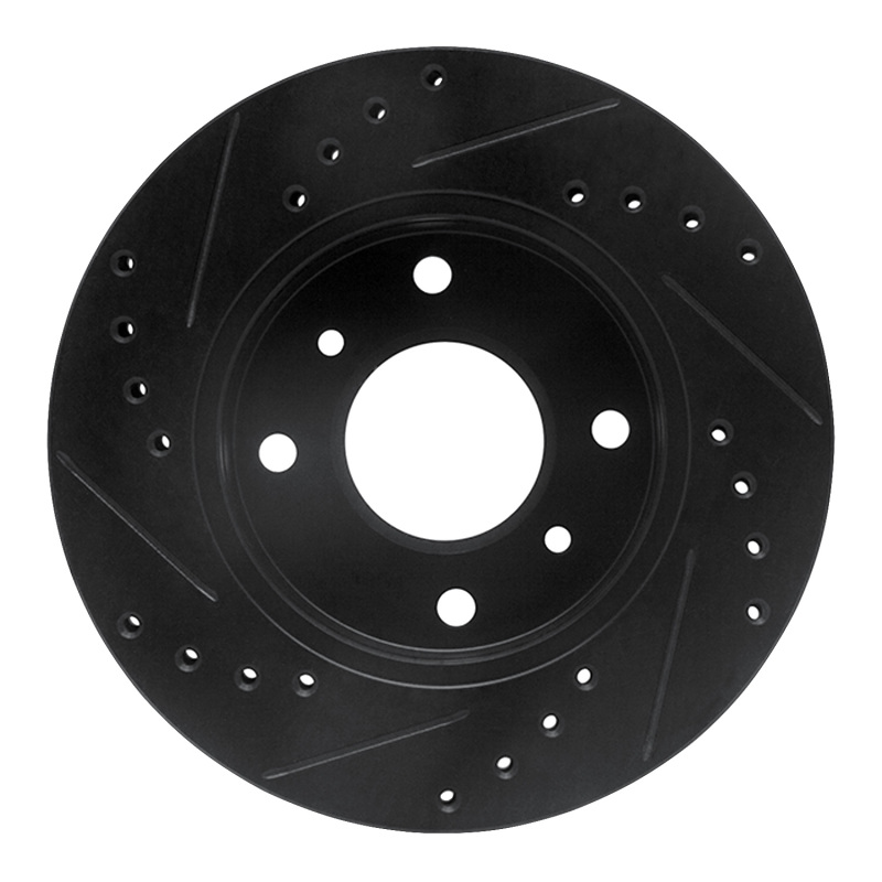 Infiniti G20 Brake Rotor (1) - Front Right - DFC - Drilled & Slotted - Black - `89-`13