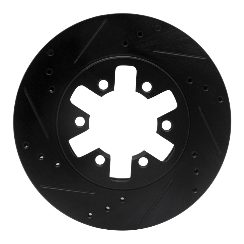 Nissan Pickup Hardbody Brake Rotor (1) - Front Left - DFC - Drilled & Slotted - Black - `85-`12