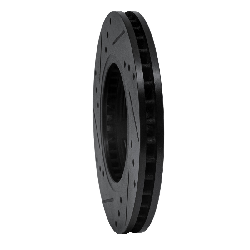 Nissan D21 Hardbody Pickup Brake Rotor (1) - Front Right - DFC - Drilled and Slotted - Black - `85-`12