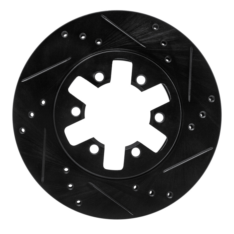 Nissan D21 Hardbody Pickup Brake Rotor (1) - Front Right - DFC - Drilled and Slotted - Black - `85-`12