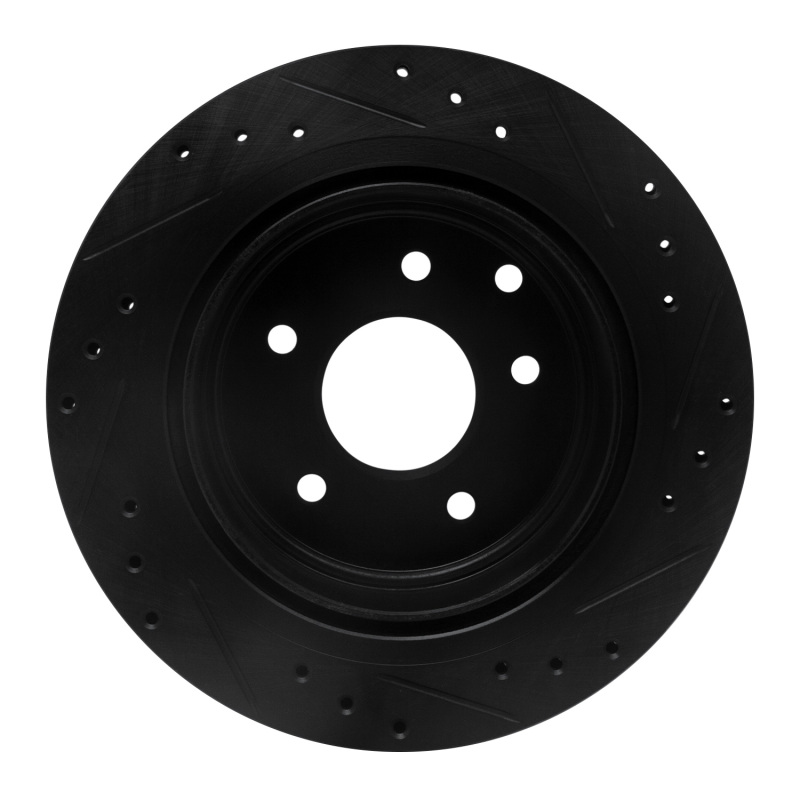 Infiniti J30 Brake Rotor (1) - Rear Left - DFC - Drilled & Slotted - Black - `93-`01