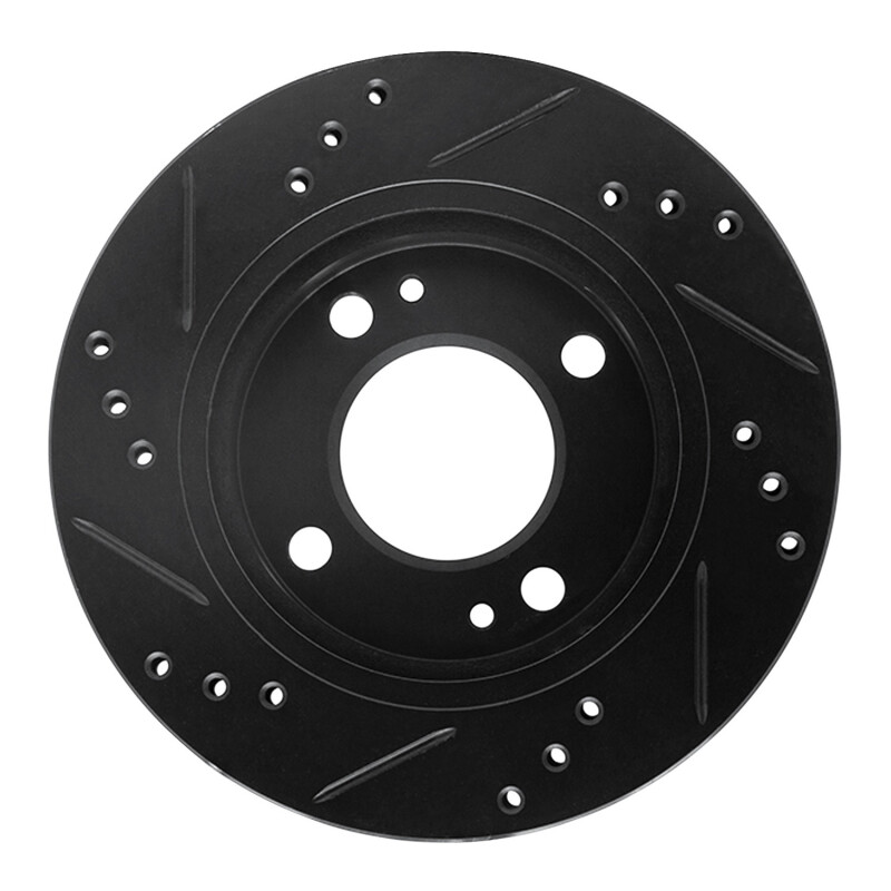 Mitsubishi Mirage Brake Rotor (1) - Front Right - DFC - Drilled & Slotted - Black - `14-`15