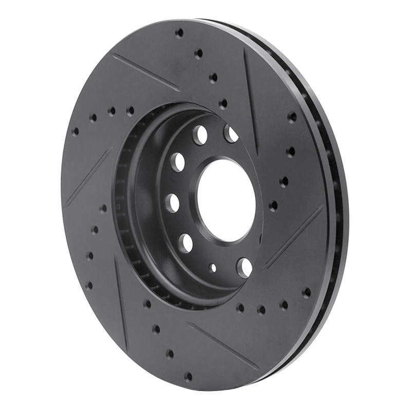 Audi Q2 Brake Rotor (1) - Front Left - DFC - Drilled & Slotted - Black - `05-`25