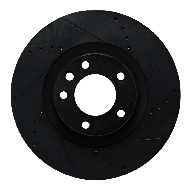 Porsche Cayenne Brake Rotor (1) - Left Front - DFC - Drilled & Slotted - Black - `11-`18