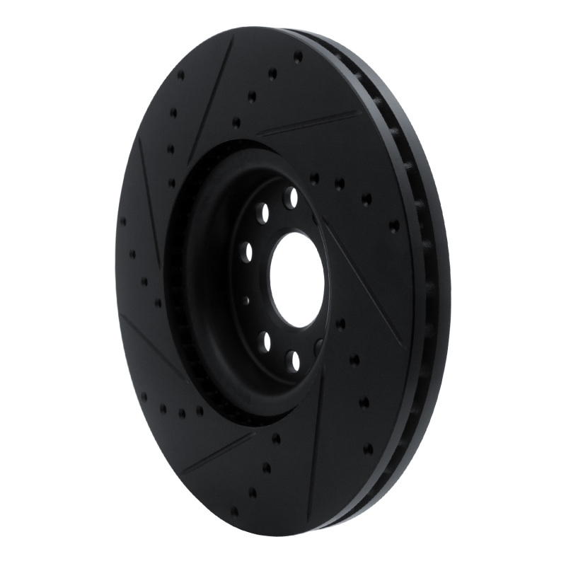 Volkswagen Atlas Brake Rotor (1) - Front Right - DFC - Drilled & Slotted - Black - `18-`25