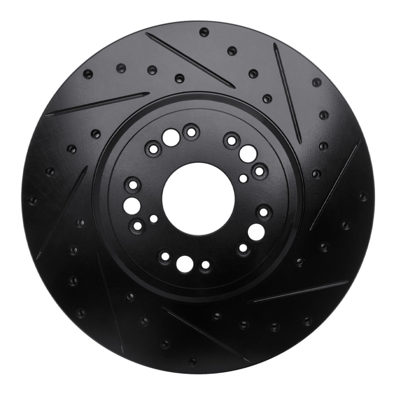 Lexus LS400 Brake Rotor (1) - Front Right - DFC - Drilled & Slotted - Black - `95-`00