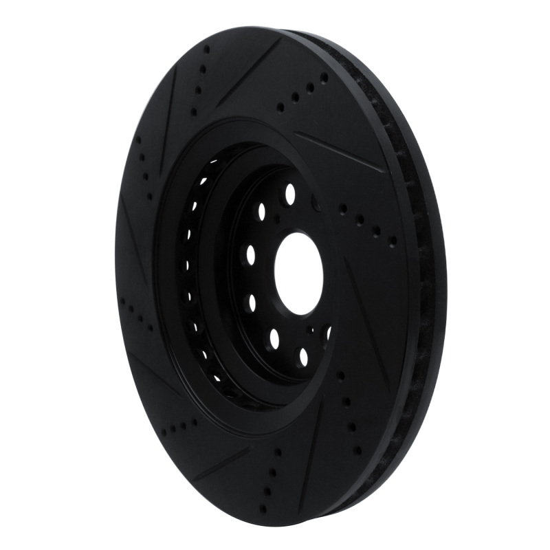 Lexus LS500h Brake Rotor (1) - Right Front - DFC - Drilled & Slotted - Black - `07-`23