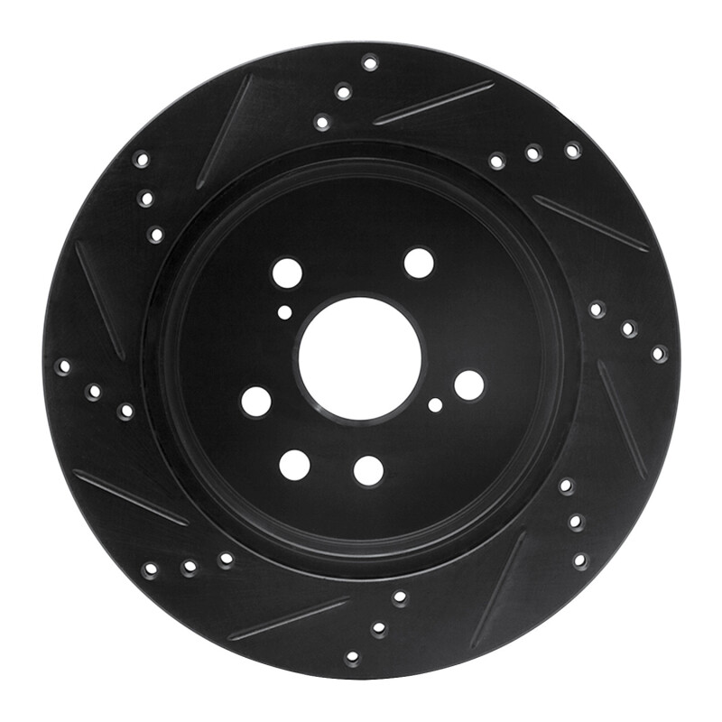 Lexus GS460 Brake Rotor (1) - Rear Right - DFC - Drilled & Slotted - Black - `06-`20