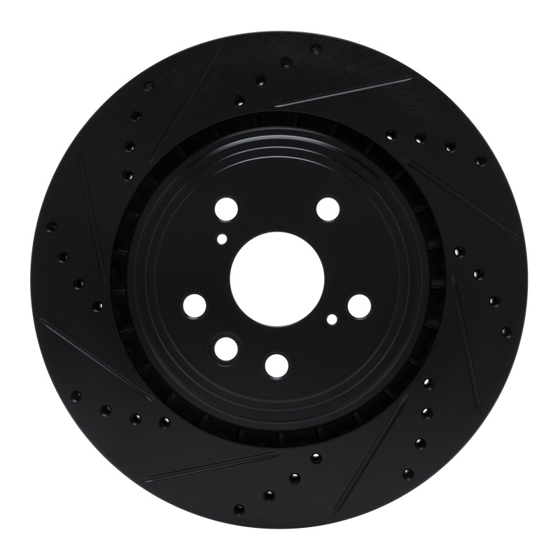 Lexus RX350h Brake Rotor (1) - Front Left - DFC - Drilled & Slotted - Black - `20-`25