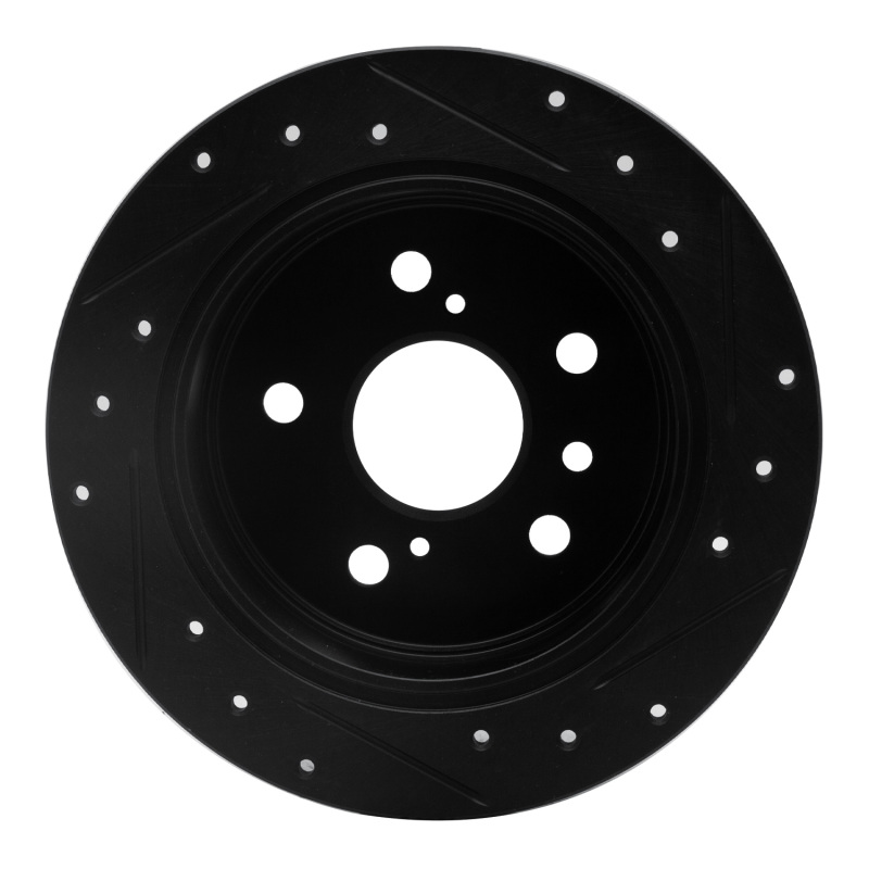 Lexus ES300 Brake Rotor (1) - Rear Left - DFC - Drilled & Slotted - Black - `92-`03