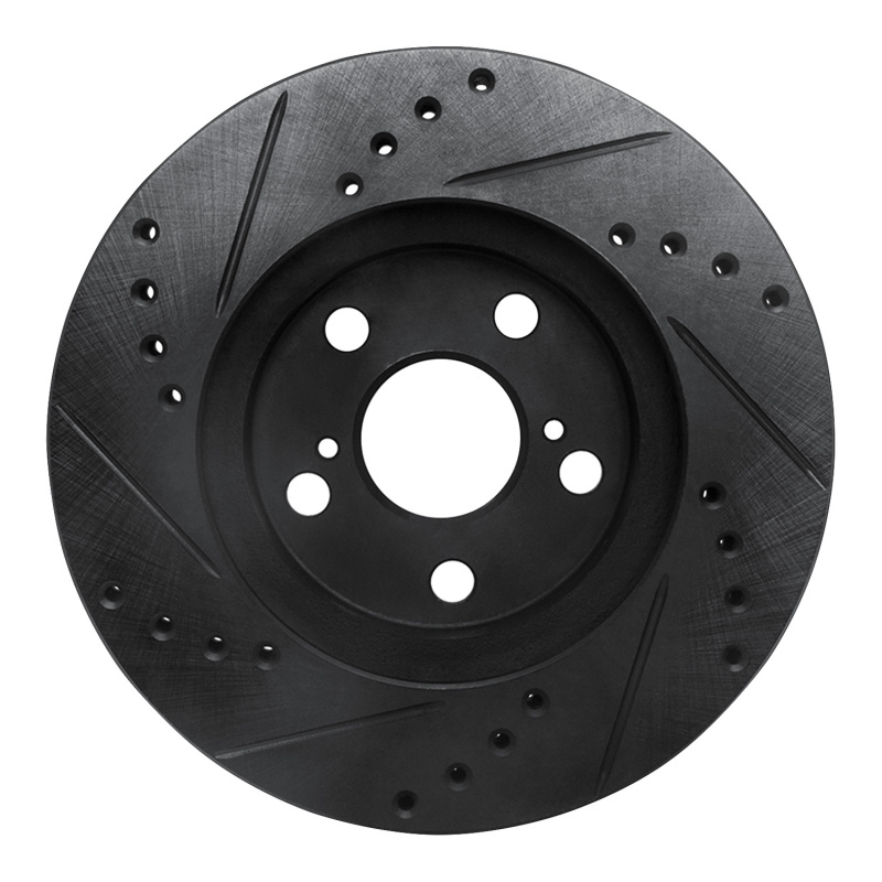 Toyota Celica Brake Rotor (1) - Front Right - DFC - Drilled & Slotted - Black - `94-`00