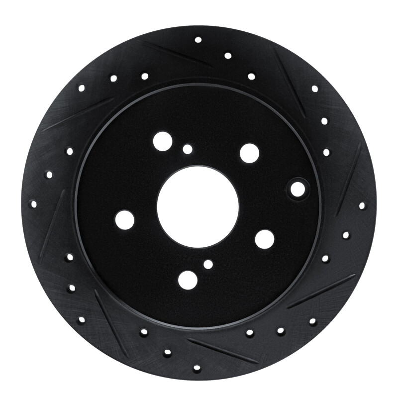 Toyota Prius V Brake Rotor (1) - Rear Right - DFC - Drilled & Slotted - Black - `12-`20