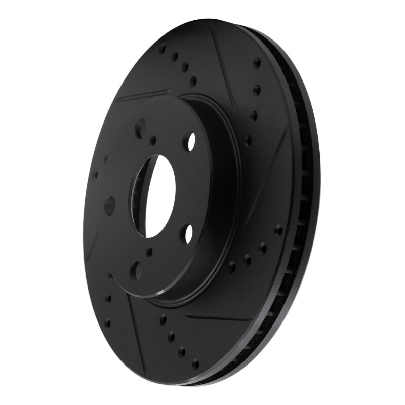 Toyota RAV4 Brake Rotor (1) - Front Right - DFC - Drilled & Slotted - Black - `01-`05